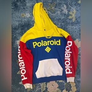 Polaroid colorblock hoodie sweatshirt Size M Blue Yellow Red